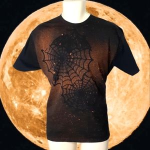 GROOVY GLAM Handmade Halloween Reverse Bleach Art Tie Dye Tee Shirt Unisex